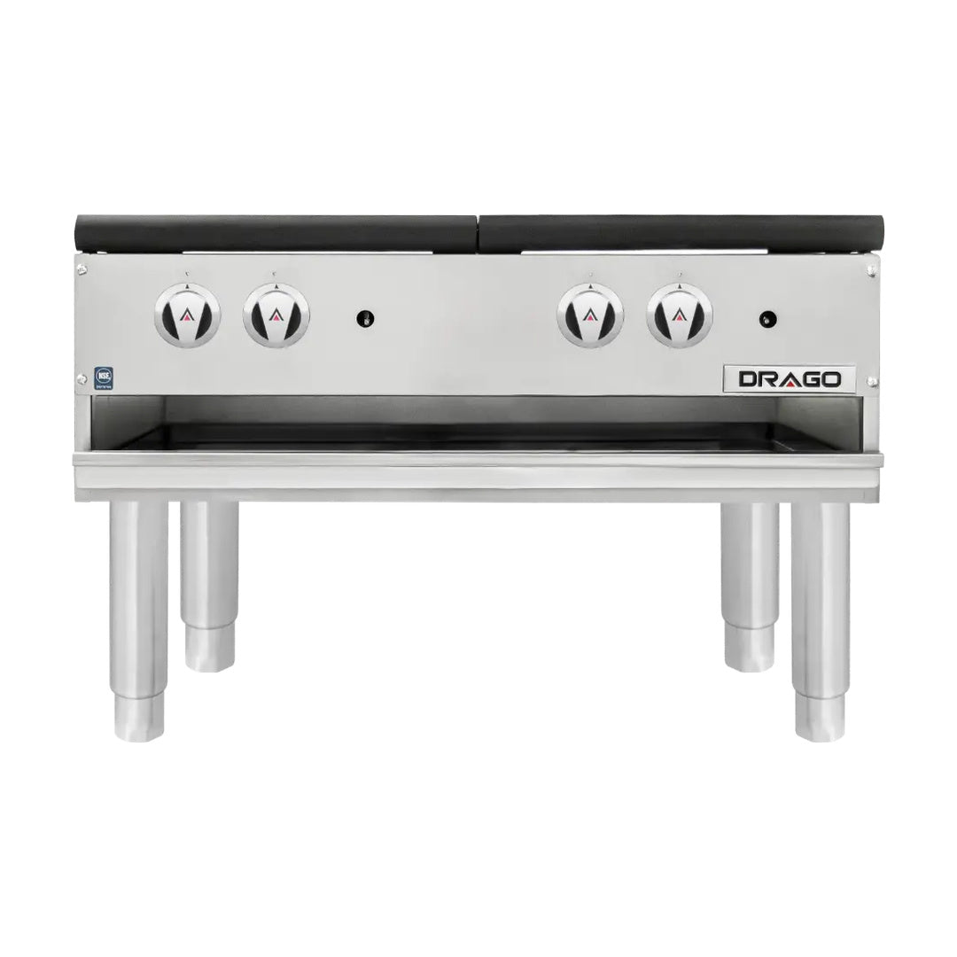 Estufon a Gas de 2 secciones Vertical Altura Estándar Drago GNFO-02-VSH / GPFO-02-VSH