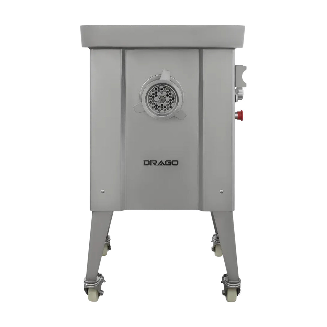 Molino de carne MC-32P-2HP de acero inoxidable 2hp con pedestal Drago MC-32P-2HP