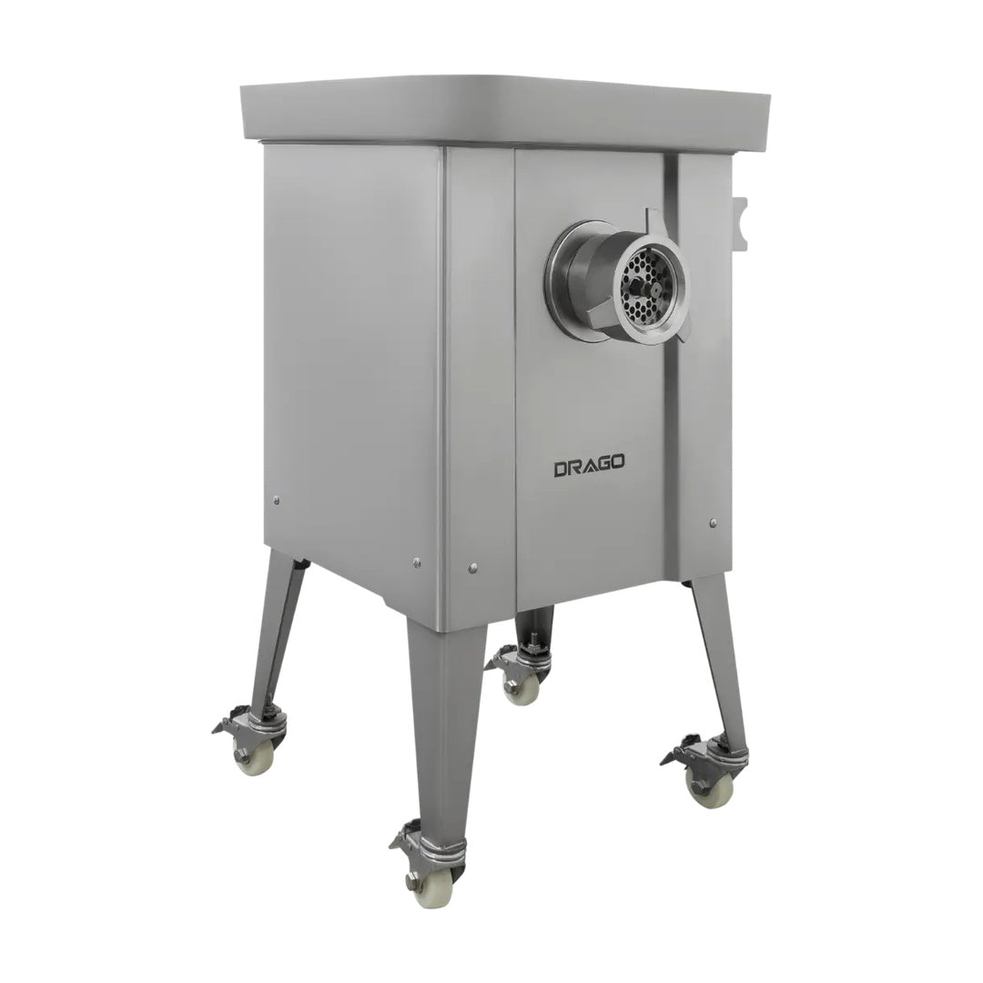 Molino de carne MC-32P-2HP de acero inoxidable 2hp con pedestal Drago MC-32P-2HP