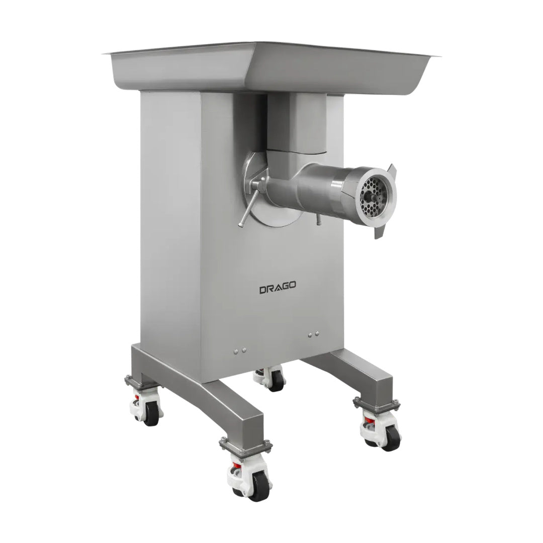 Molino de carne MC-32P-4HP de acero inoxidable 4hp con pedestal Drago MC-32P-4HP