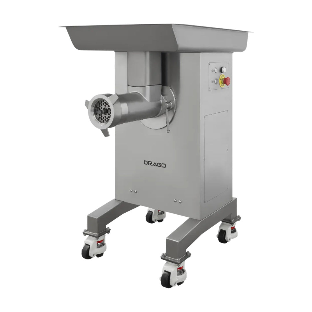 Molino de carne MC-32P-4HP de acero inoxidable 4hp con pedestal Drago MC-32P-4HP