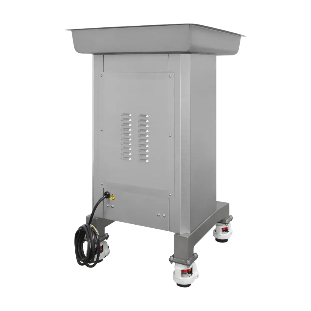 Molino de carne MC-32P-4HP de acero inoxidable 4hp con pedestal Drago MC-32P-4HP