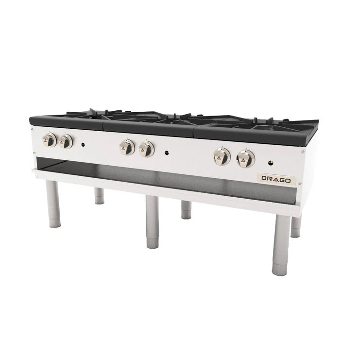 Estufón 3 Secciones Horizontal, Patas Largas, Gas LP Drago GPFO-03-HSH