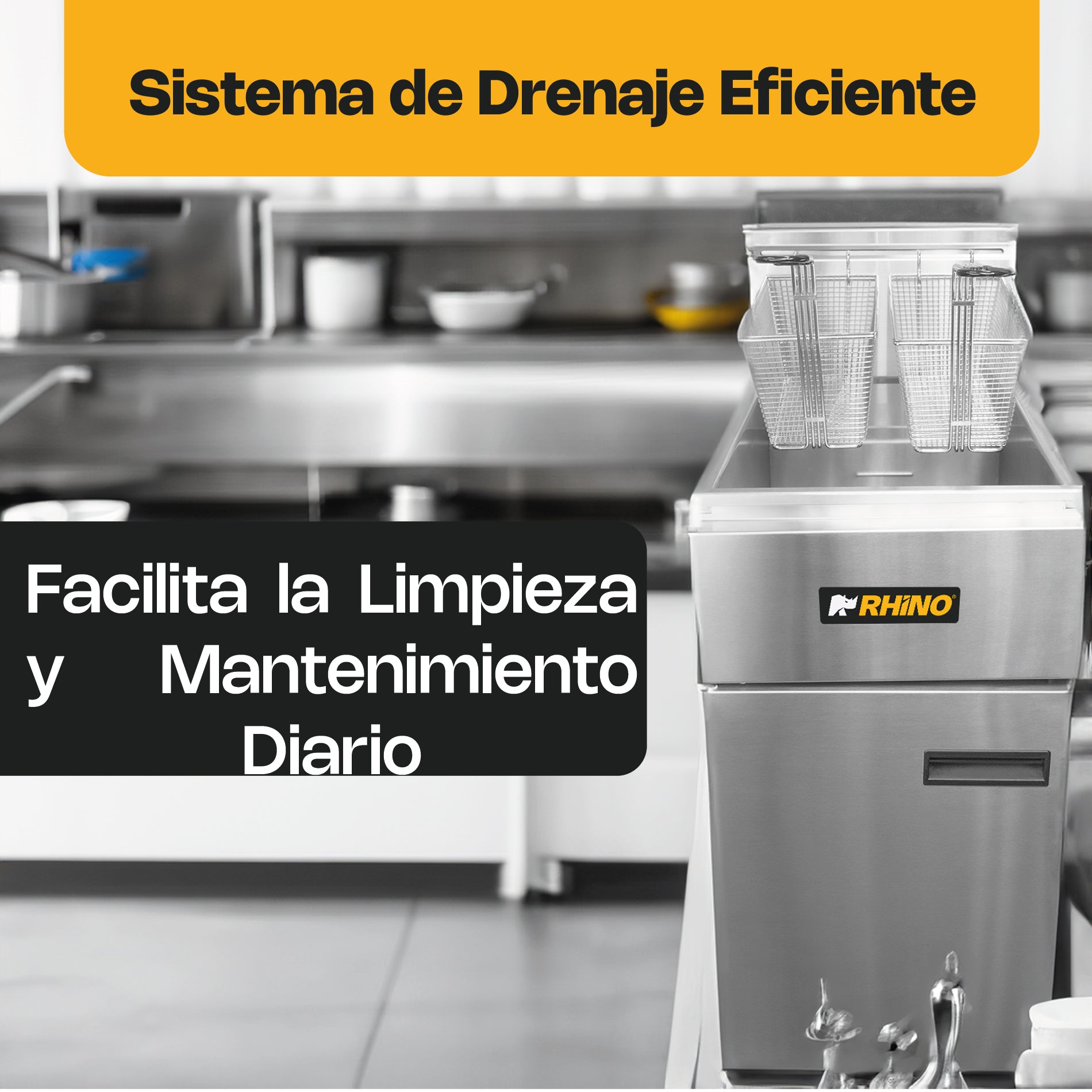Freidora De Gas Lp 24 L Rhino FREI-24LP