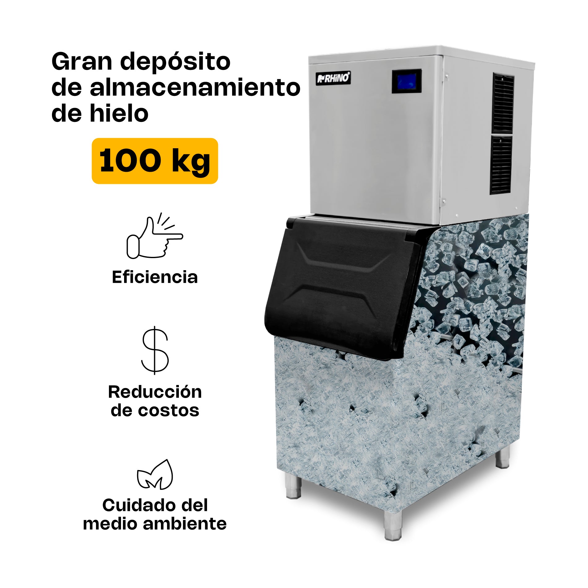 Fabrica de Hielo 200 kg Rhino FAHIEL-200