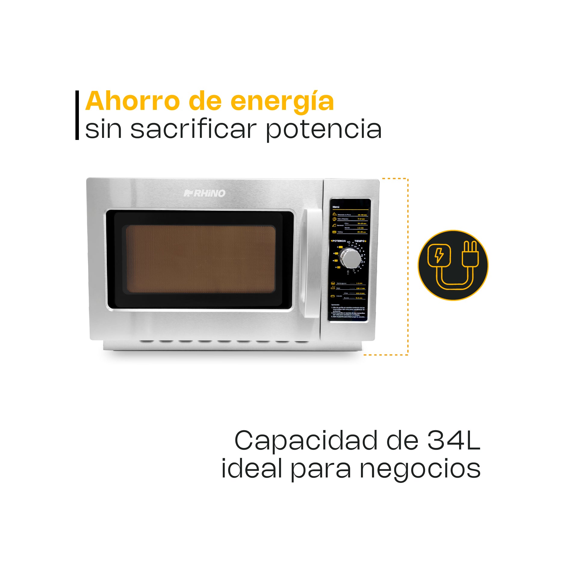 Horno de Microondas Análogo 1.2 pies Rhino HOMIC-12A