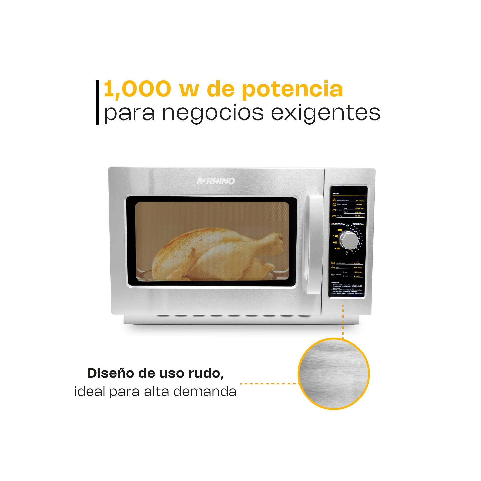 Horno de Microondas Análogo 1.2 pies Rhino HOMIC-12A