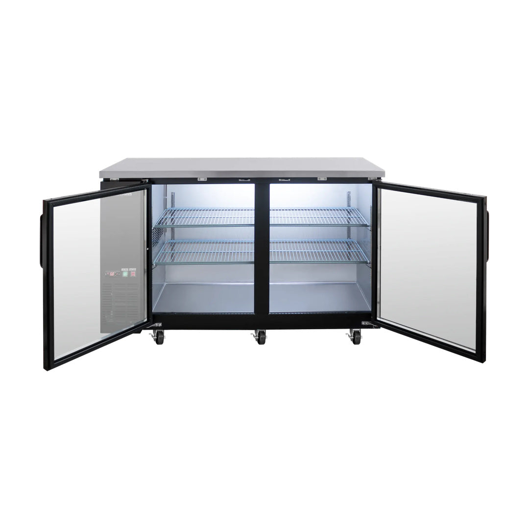 Refrigerador contra barra 2 puertas de cristal Icehaus modelo CBR-2PC-SS-01