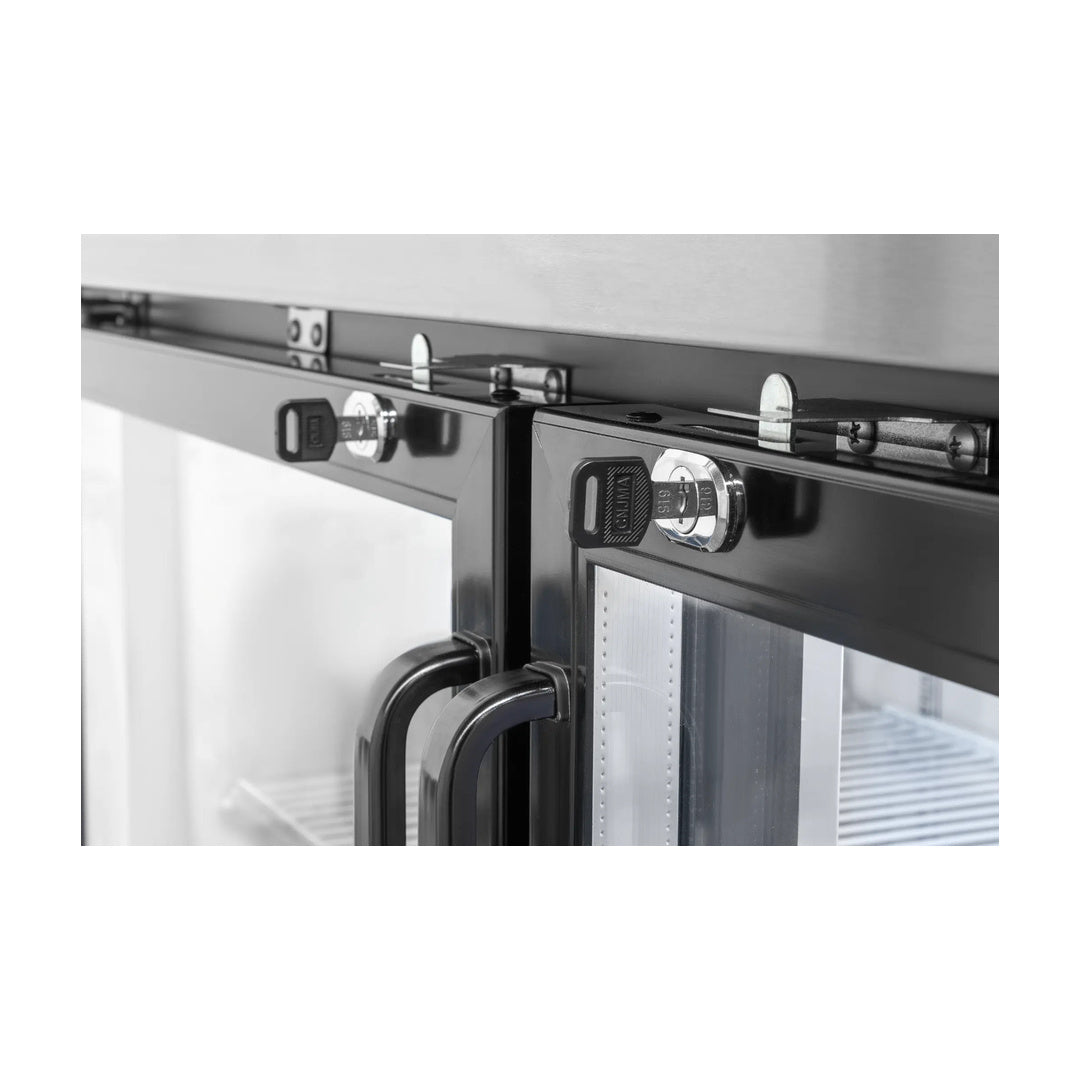 Refrigerador contra barra 2 puertas de cristal Icehaus modelo CBR-2PC-SS-01