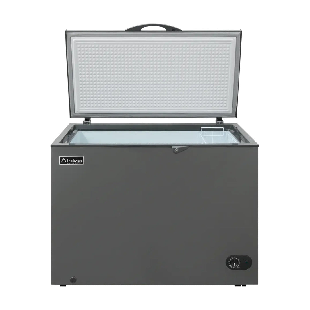 Congelador y refrigerador tapa de cofre de 10 Pies color gris Icehaus CTC-10-G