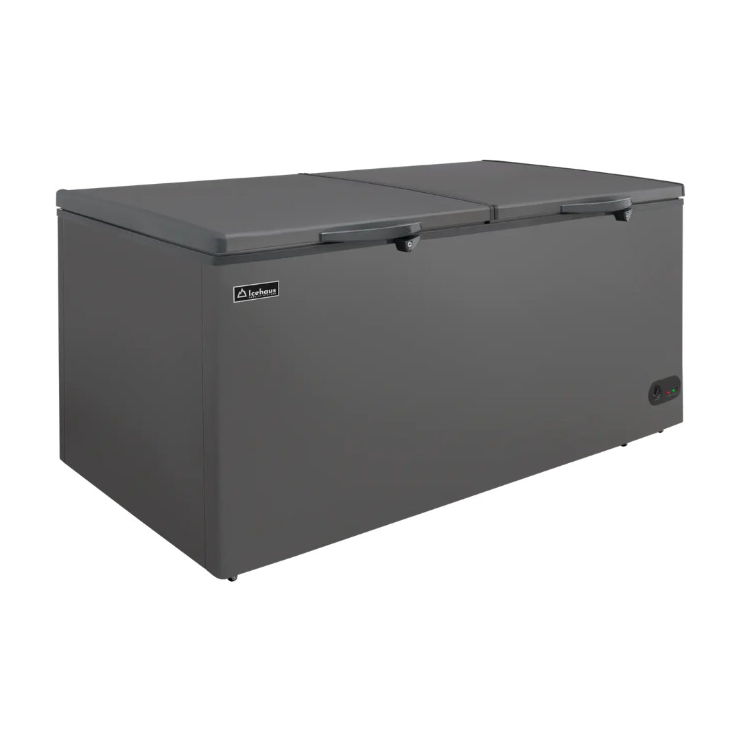 Congelador y refrigerador tapa de cofre de 24 Pies color gris Icehaus CTC-24-G