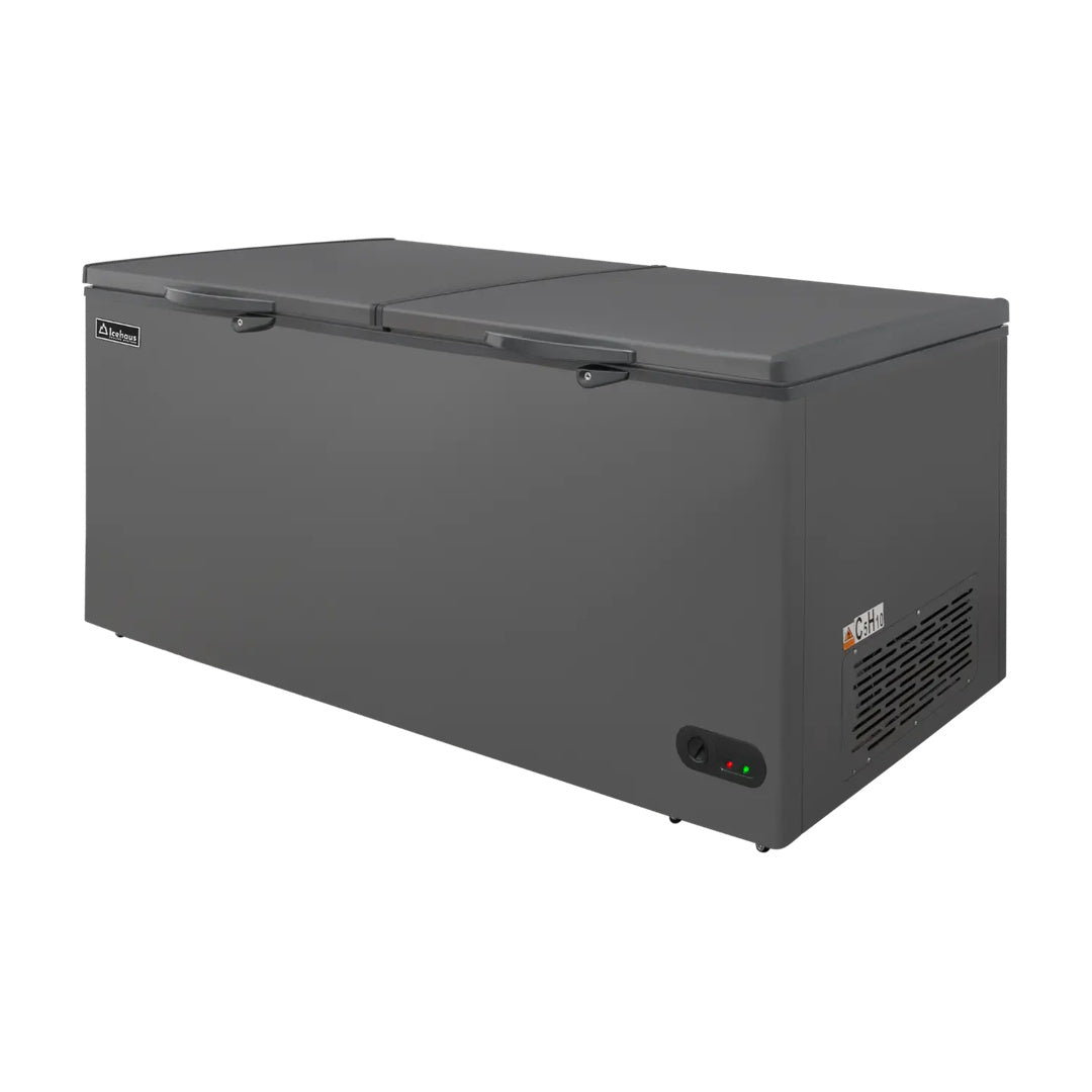 Congelador y refrigerador tapa de cofre de 24 Pies color gris Icehaus CTC-24-G