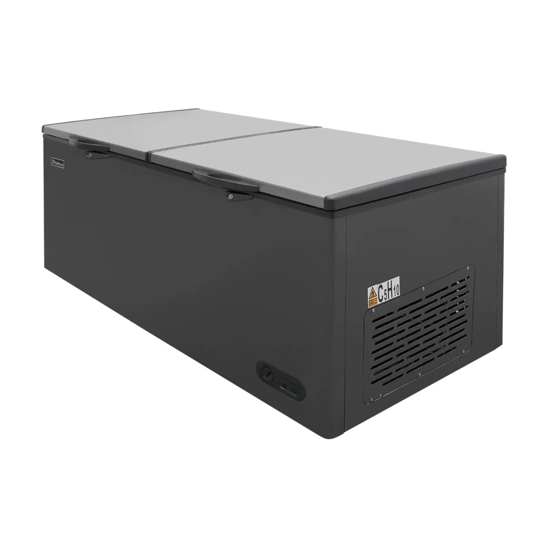 Congelador y refrigerador en acero inoxidable 2 tapas de cofre de 24 Pies color gris Icehaus CTC-24-SS-G