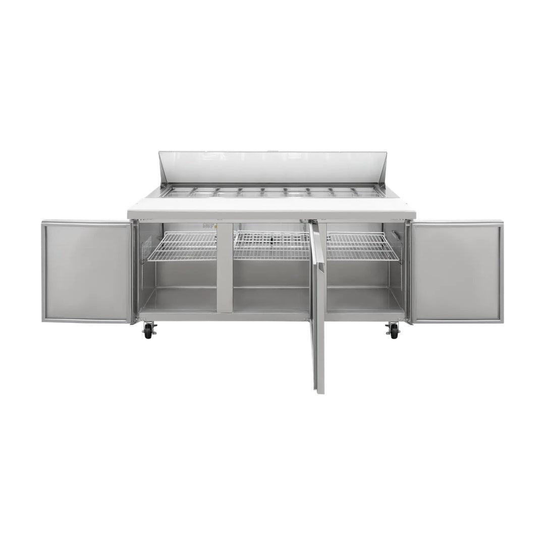 Mesa para ensaladas 3 puertas solidas 19.5 pies cubicos Icehaus  ME-3P-SS-01