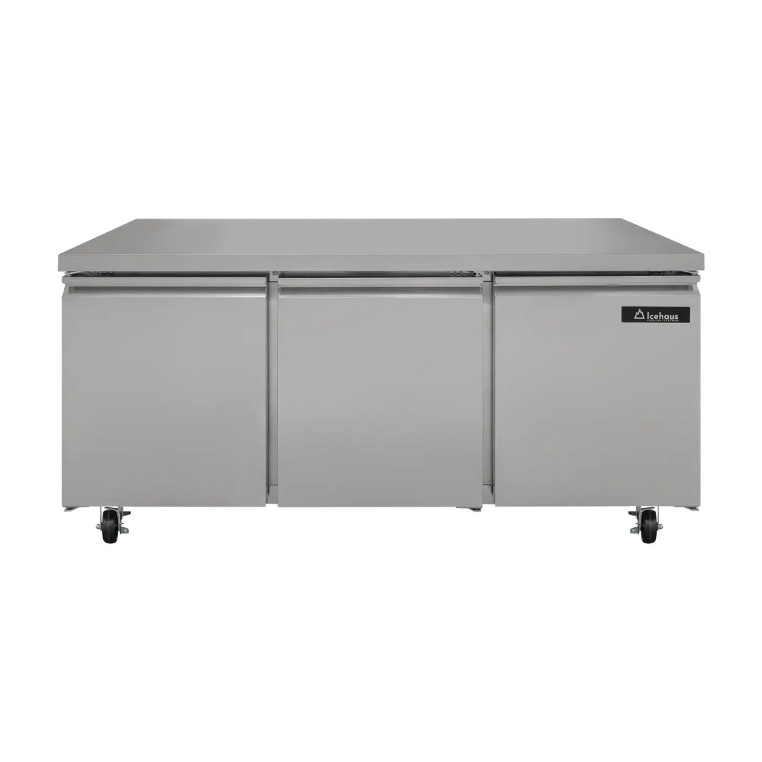 Refrigerador bajo barra 3 puertas solidas 17 pies cubicos Icehaus RBB-3P-SS-01