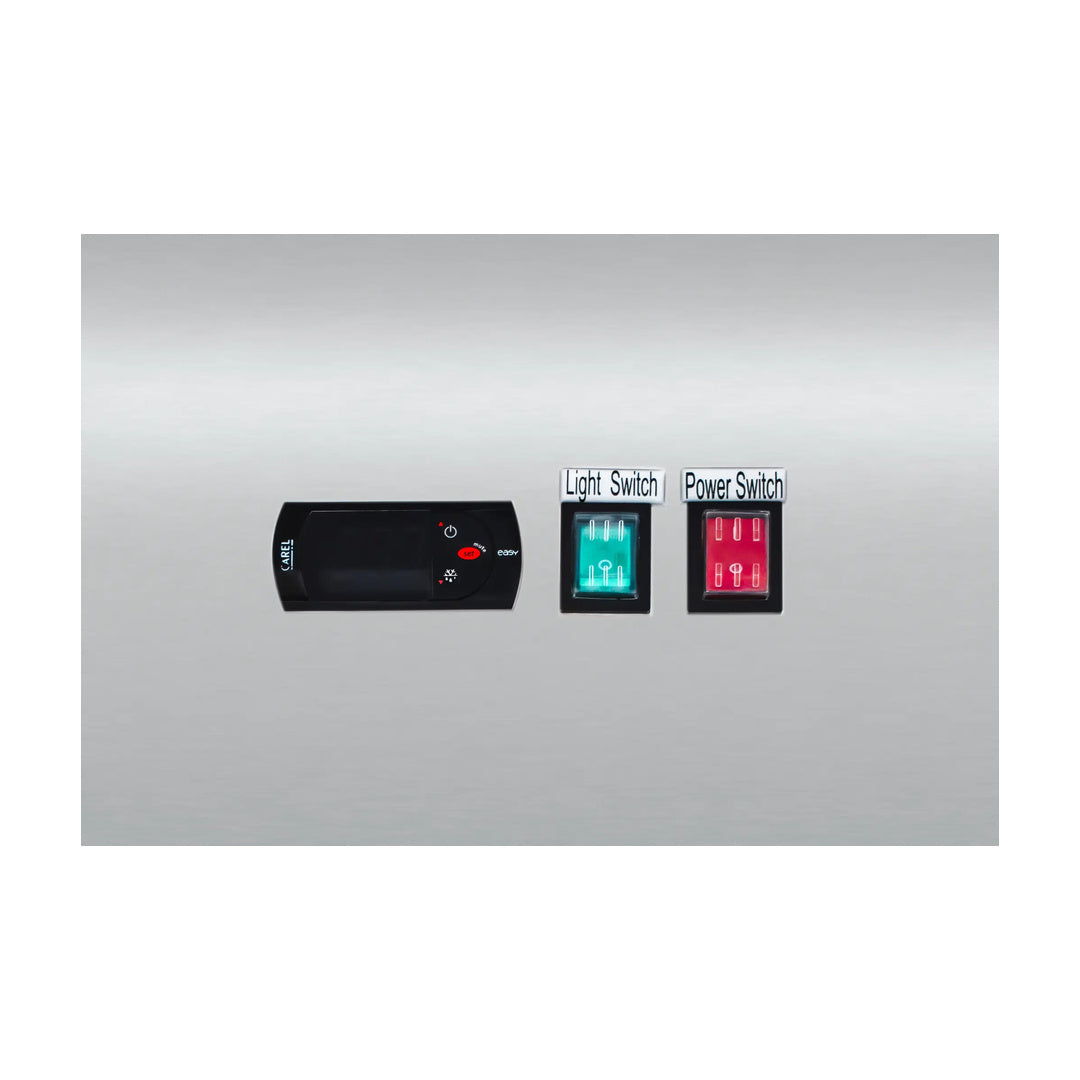 Refrigerador vertical en acero inoxidable con 2 puertas de cristal Icehaus modelo RV-2PC-SS-01