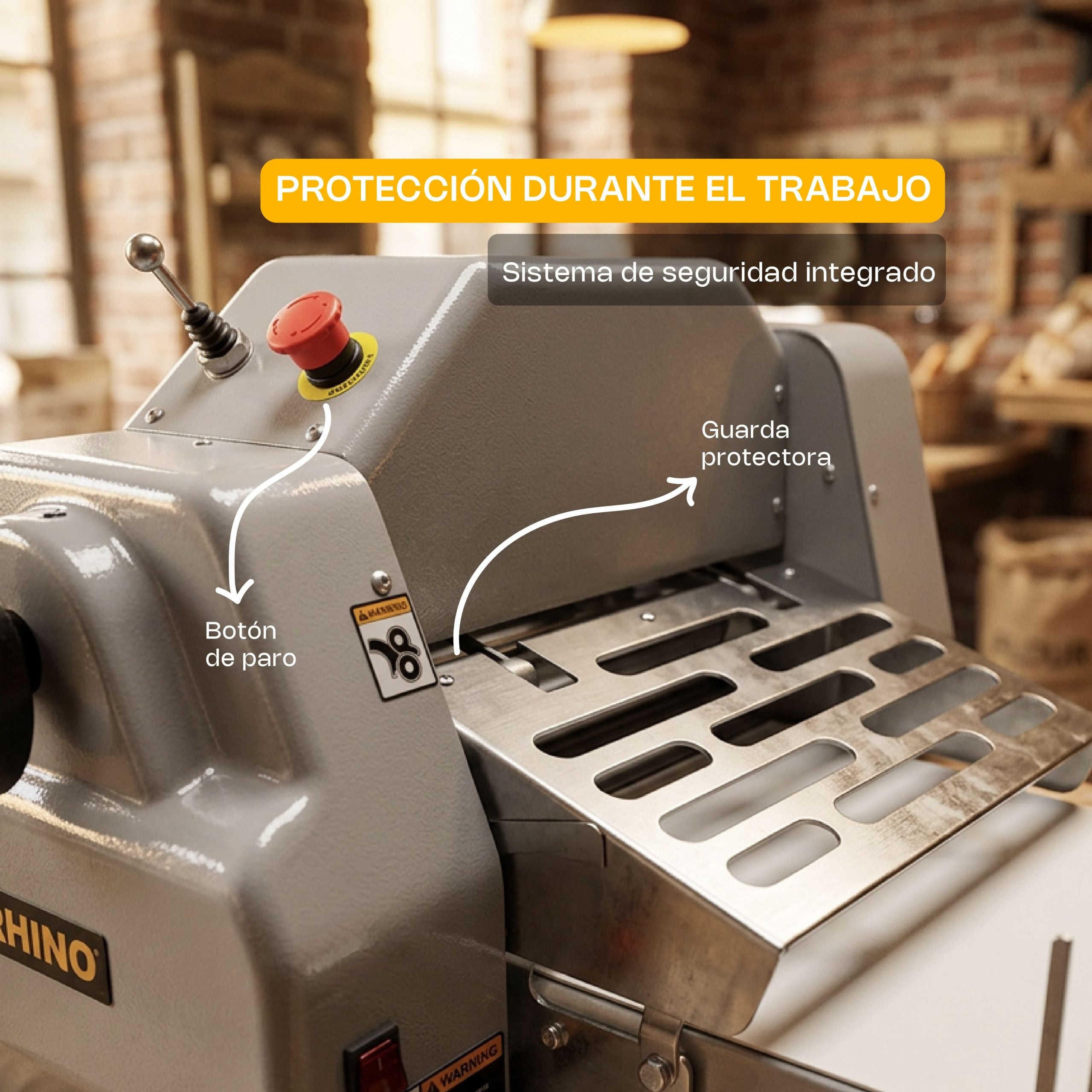 Laminadora de Masa de Mesa Bandas Reversibles Rhino LAMBA-169M
