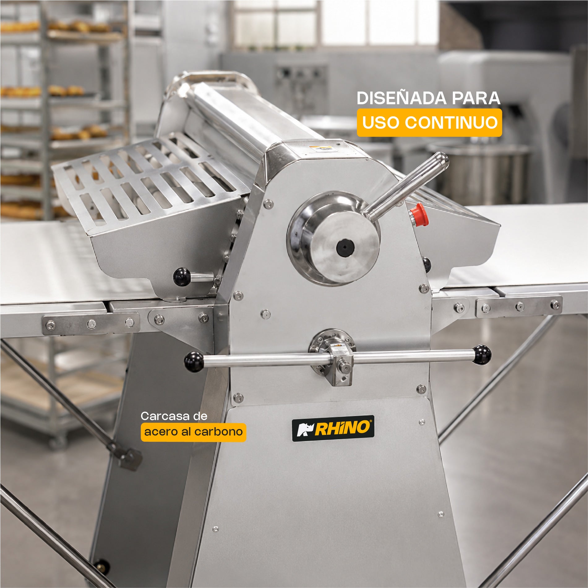 Laminadora de Masa de Piso Bandas Reversibles Rhino LAMBA-274P