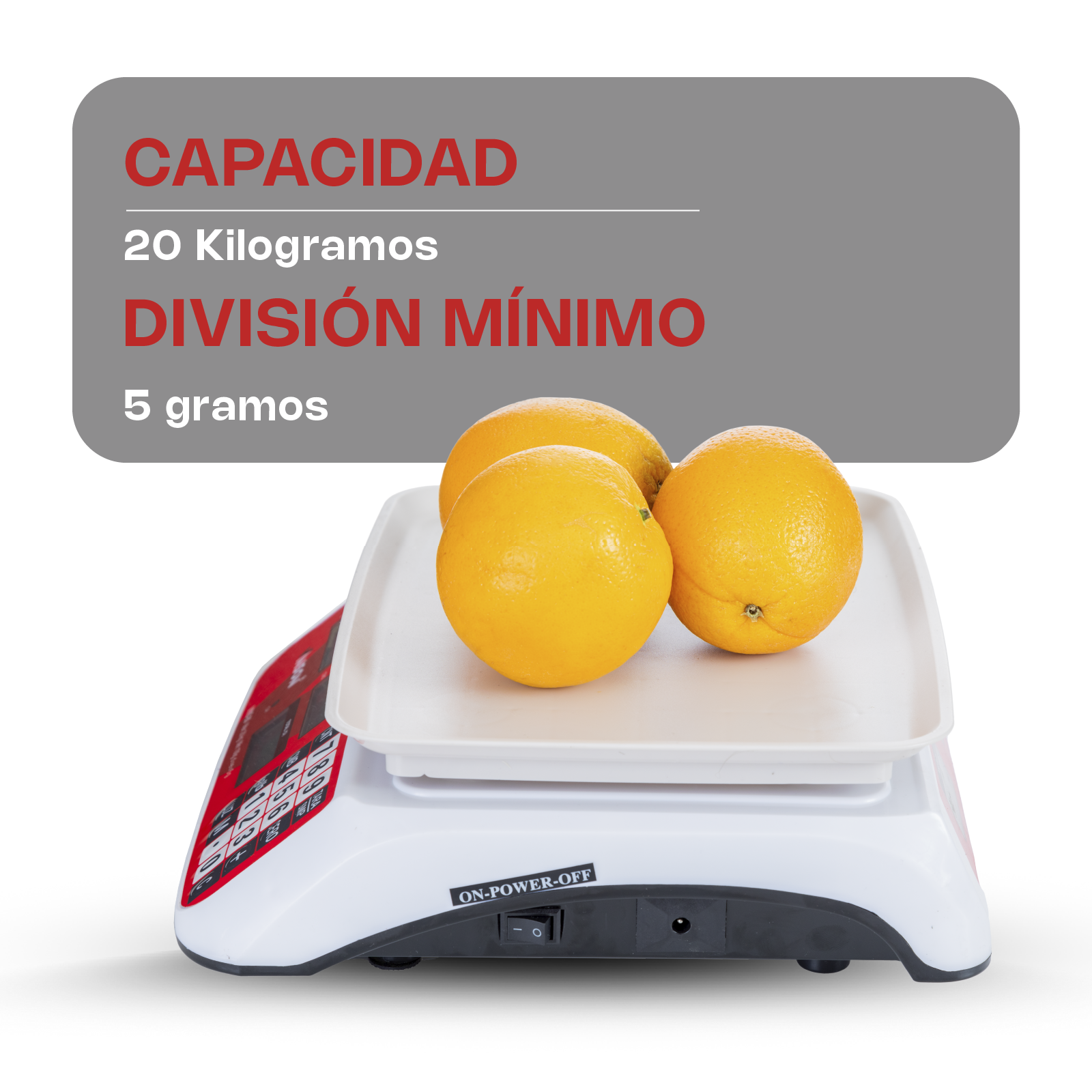 Báscula Electrónica Comercial de 20 kg con Función de Caja Registradora y Conteo de Piezas Vinson VINS-20