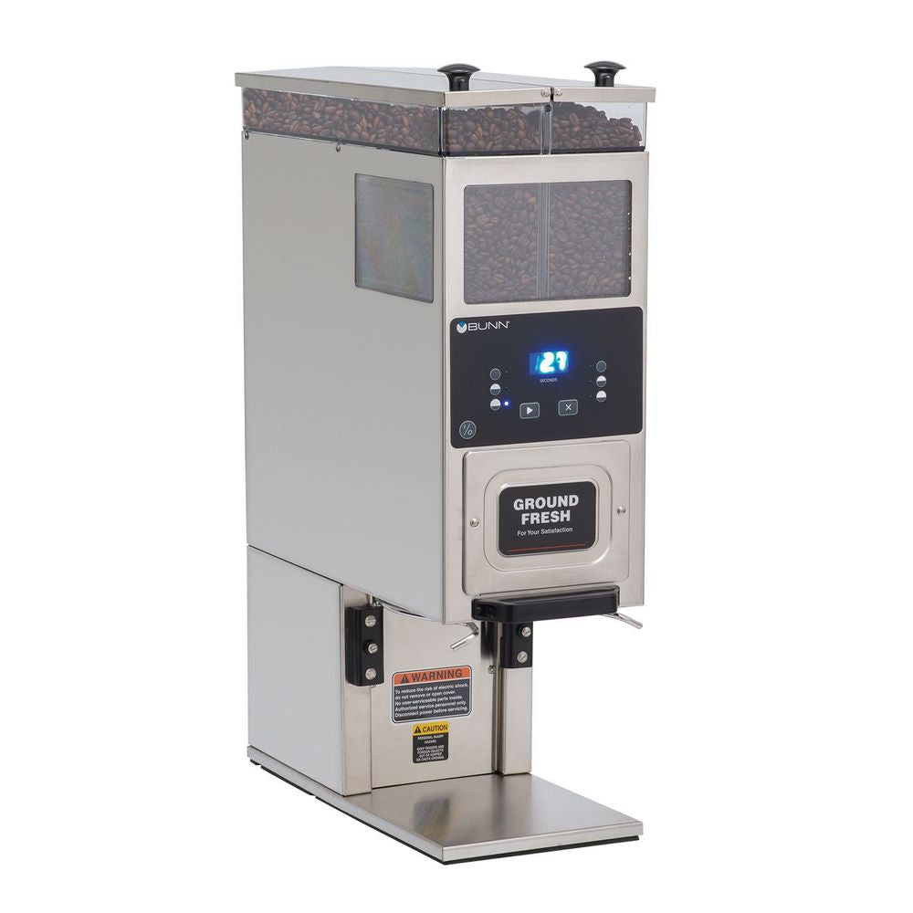 Molino de café G9-2T DBC Bunn 33700.0000 con 2 tolvas y capacidad de 2,72 kg.