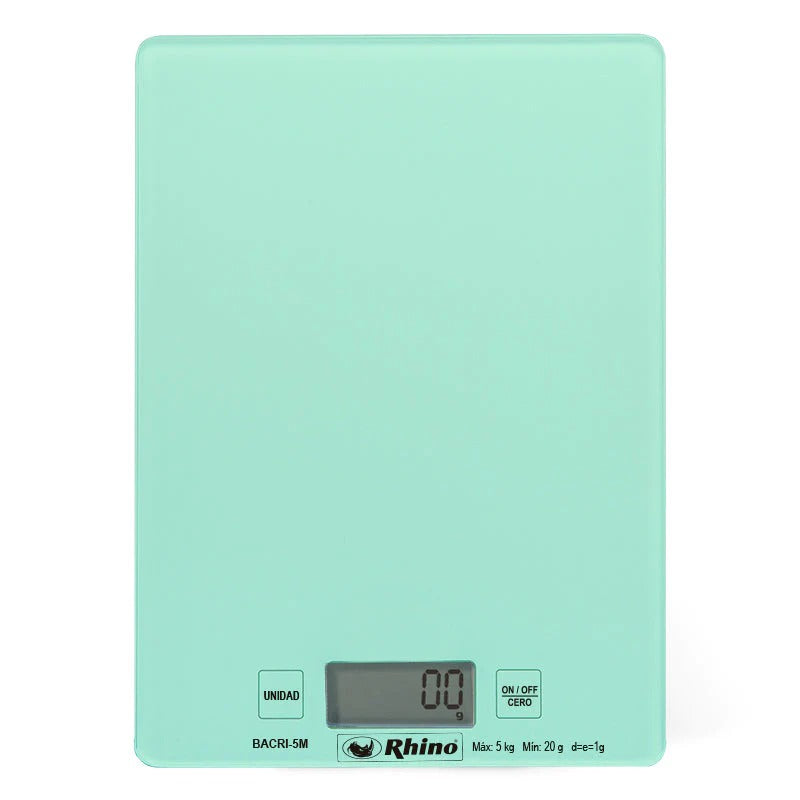 Básculas Para Cocina Rhino Electrónica Vidrio Templado 5 Kg 12pz BACRI-5M
