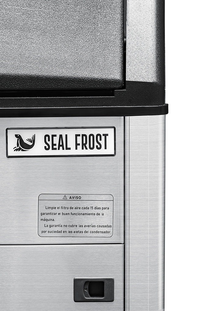 Máquina de hielo en cubo, bajo mostrador, Seal Frost SF-289S, 127 kg en 24 hr.