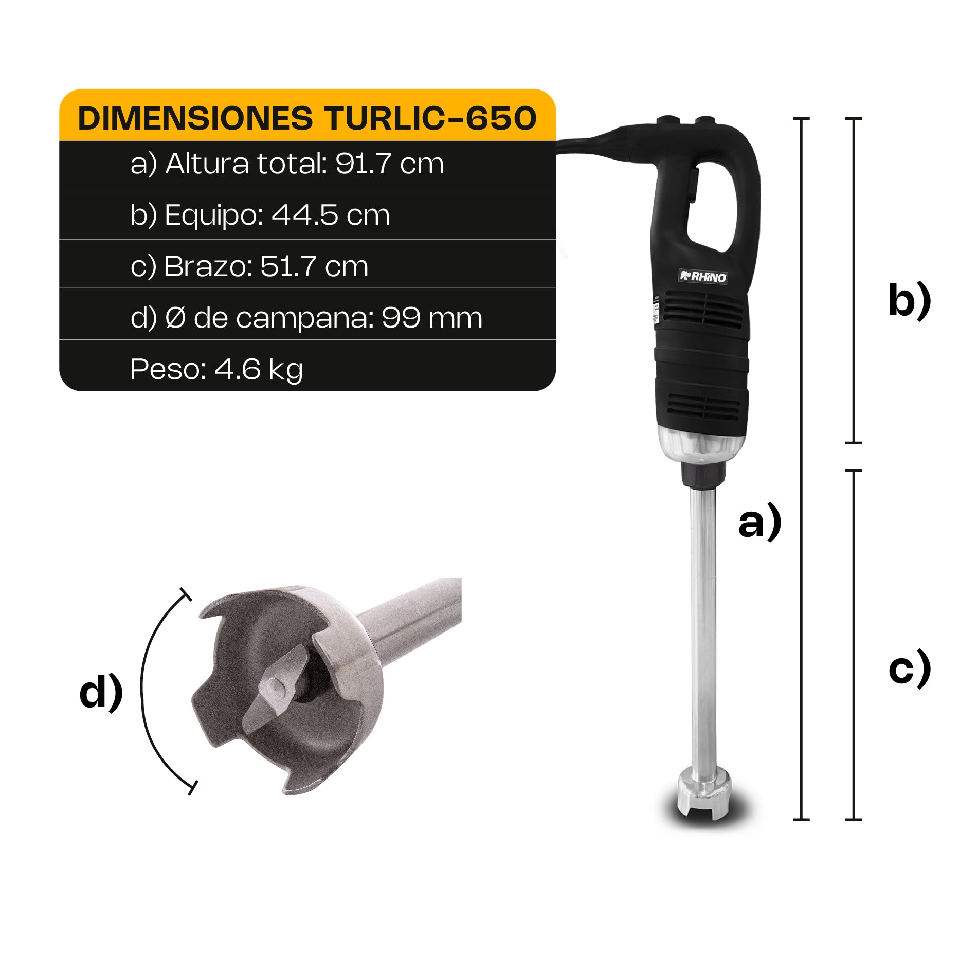 Turbolicuador Industrial Rhino Capacidad de 180 Litros TURLIC-650
