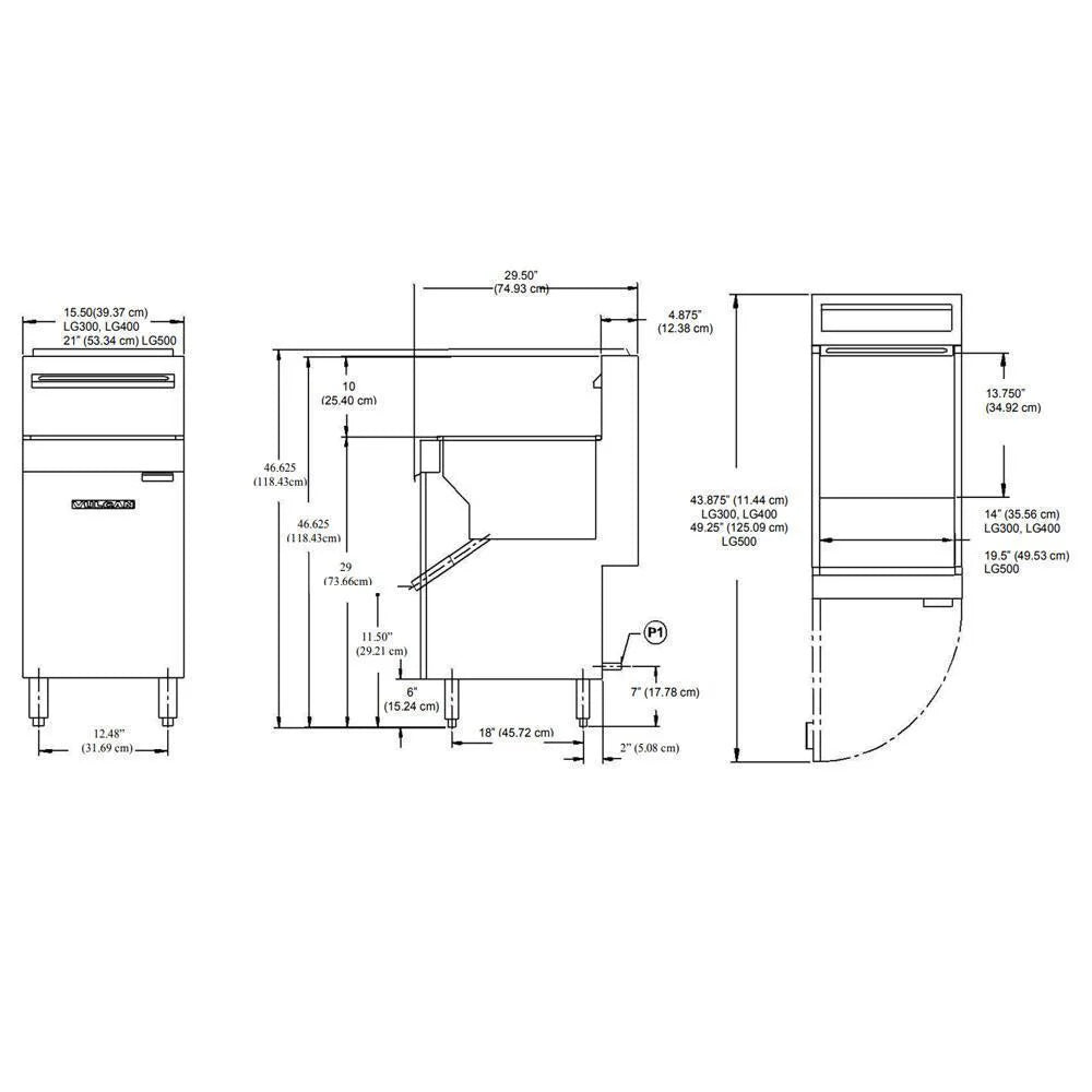 Freidora a gas de 18kg Vulcan LG300