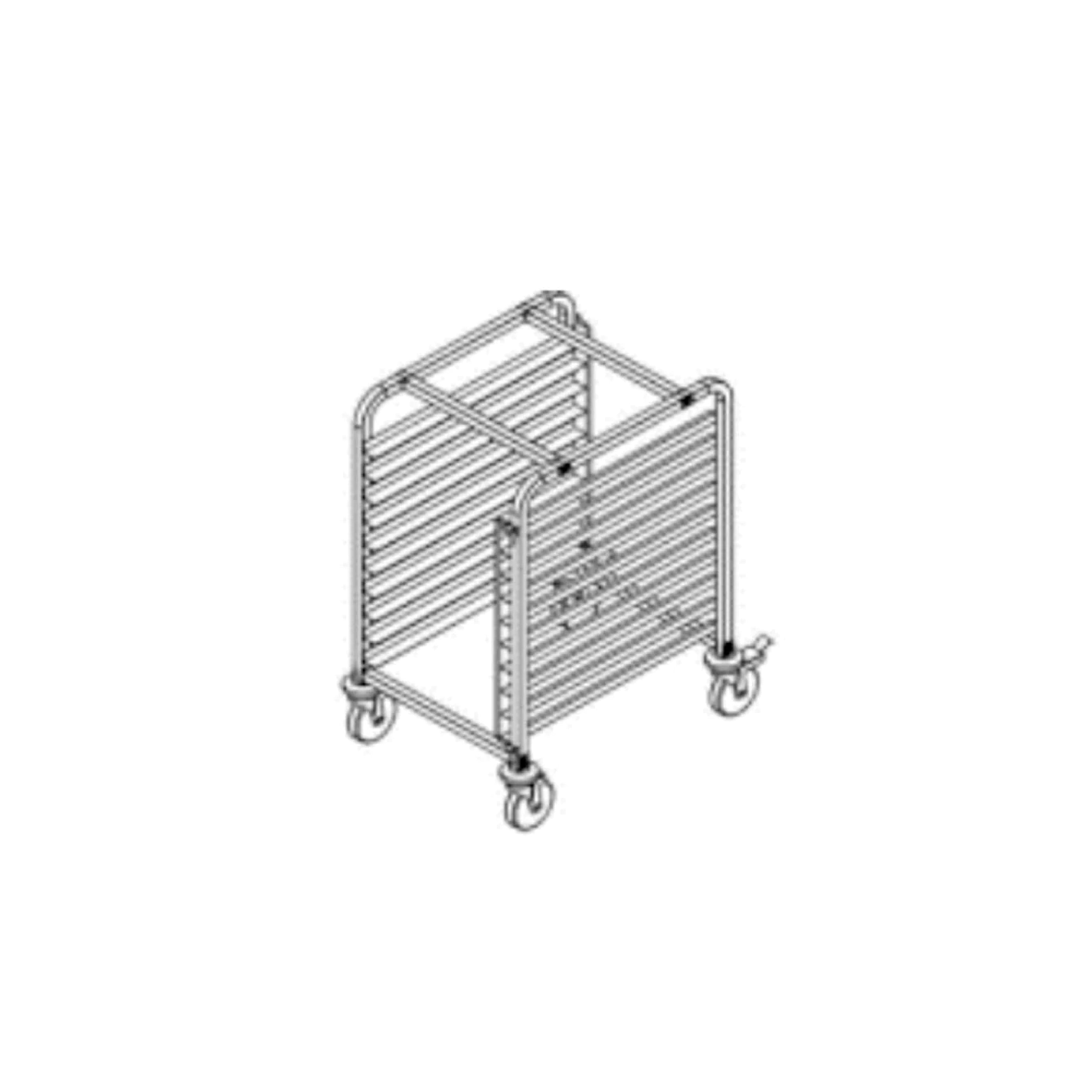 Carro espiguero de 10 charolas en aluminio Migsa Modelo 6063-T1