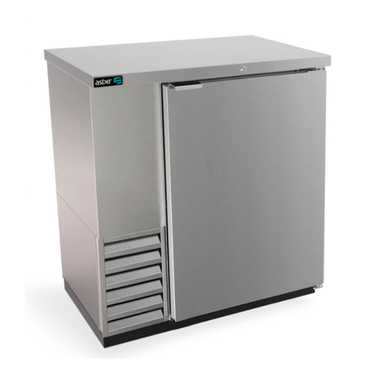 Refrigerador contra barra acero inoxidable slim line 1 puerta sólida marca Asber modelo ABBC-24-36-S HC freeshipping - Innova FoodService