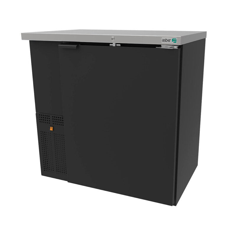 Refrigerador contra barra vinil negro slim line 1 puertas sólida marca Asber modelo ABBC-24-36 HC freeshipping - Innova FoodService