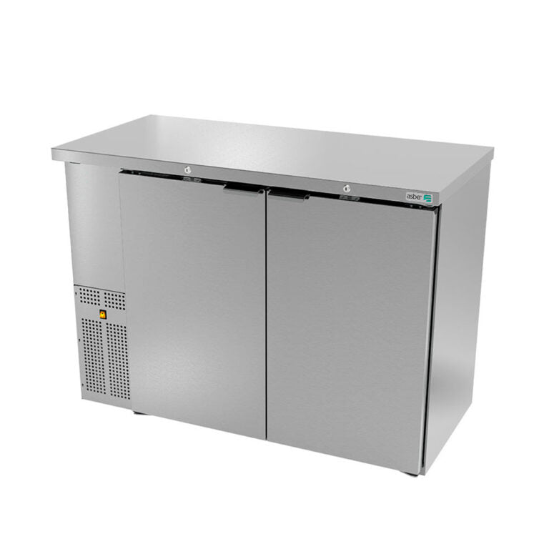 Refrigerador contra barra acero inoxidable slim line 2 puertas sólidas marca Asber modelo ABBC-24-48-S HC freeshipping - Innova FoodService