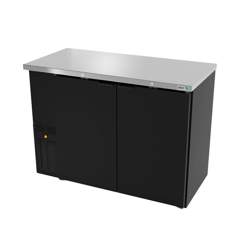 Refrigerador contra barra vinil negro slim line 2 puertas sólidas marca Asber modelo ABBC-24-48 HC freeshipping - Innova FoodService