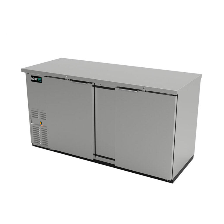 Refrigerador contra barra acero inoxidable 2 puertas marca Asber modelo ABBC-68-S HC freeshipping - Innova FoodService