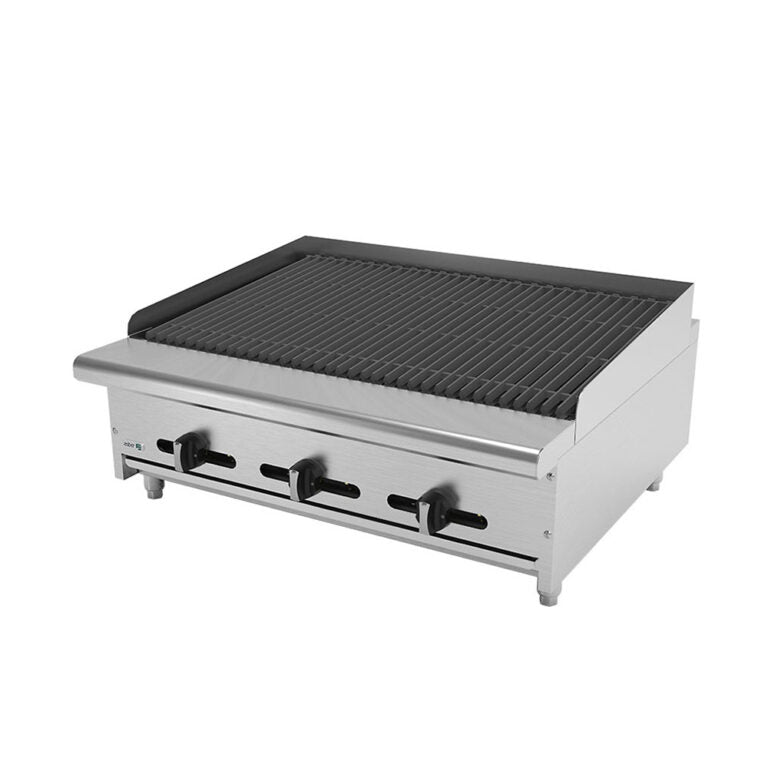 Asador industrial a gas piedra volcánica 36″ 3 quemadores marca Asber modelo AECRB-36 freeshipping - Innova FoodService
