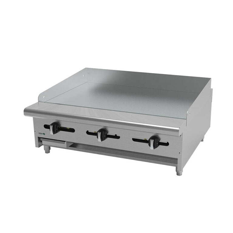 Plancha industrial 36″ 3 quemadores con placa de 1.9 cm marca Asber modelo AEMG-36-H freeshipping - Innova FoodService