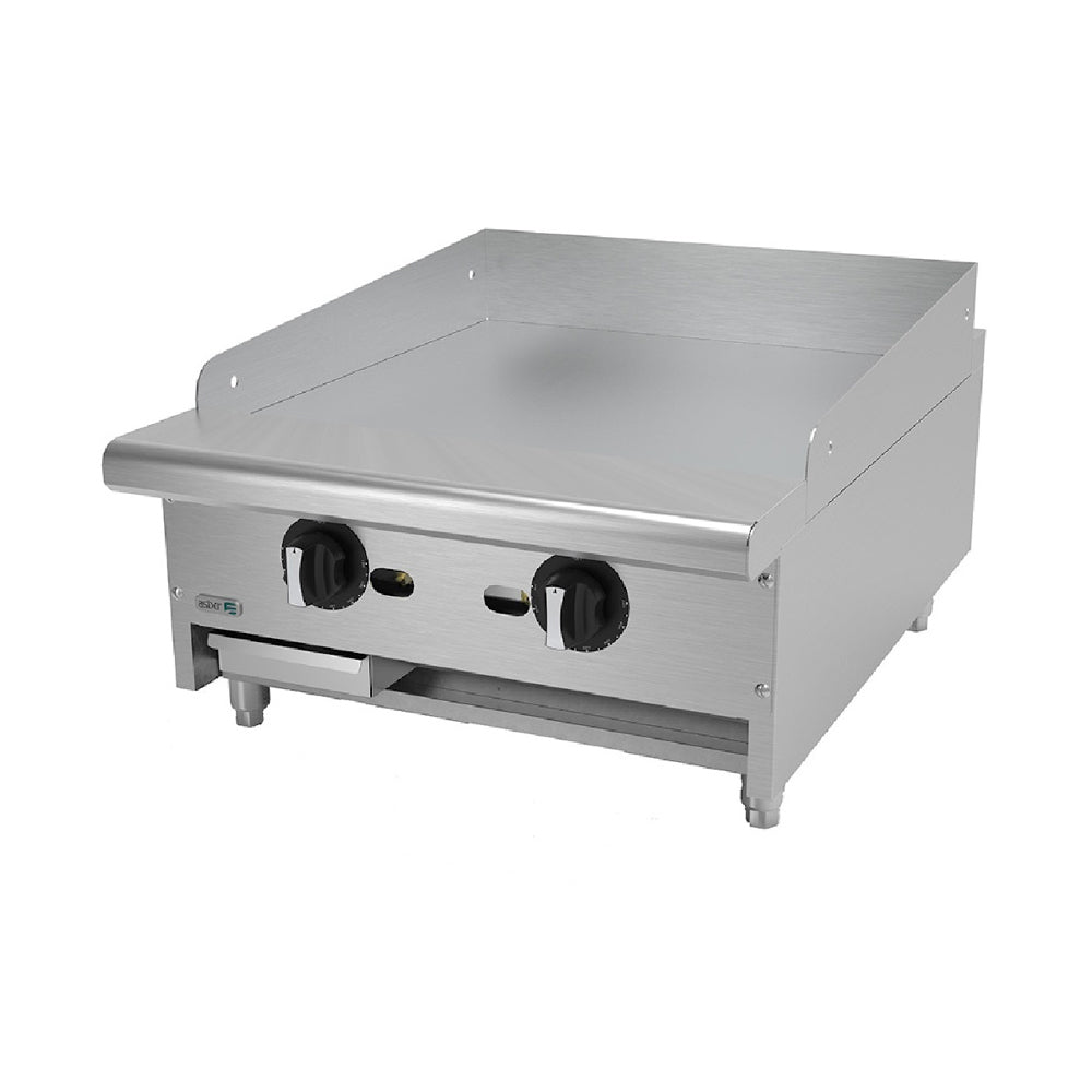 Plancha lisa termostática a gas con placa de 3/4" marca Asber modelo AETG-24-H freeshipping - Innova FoodService