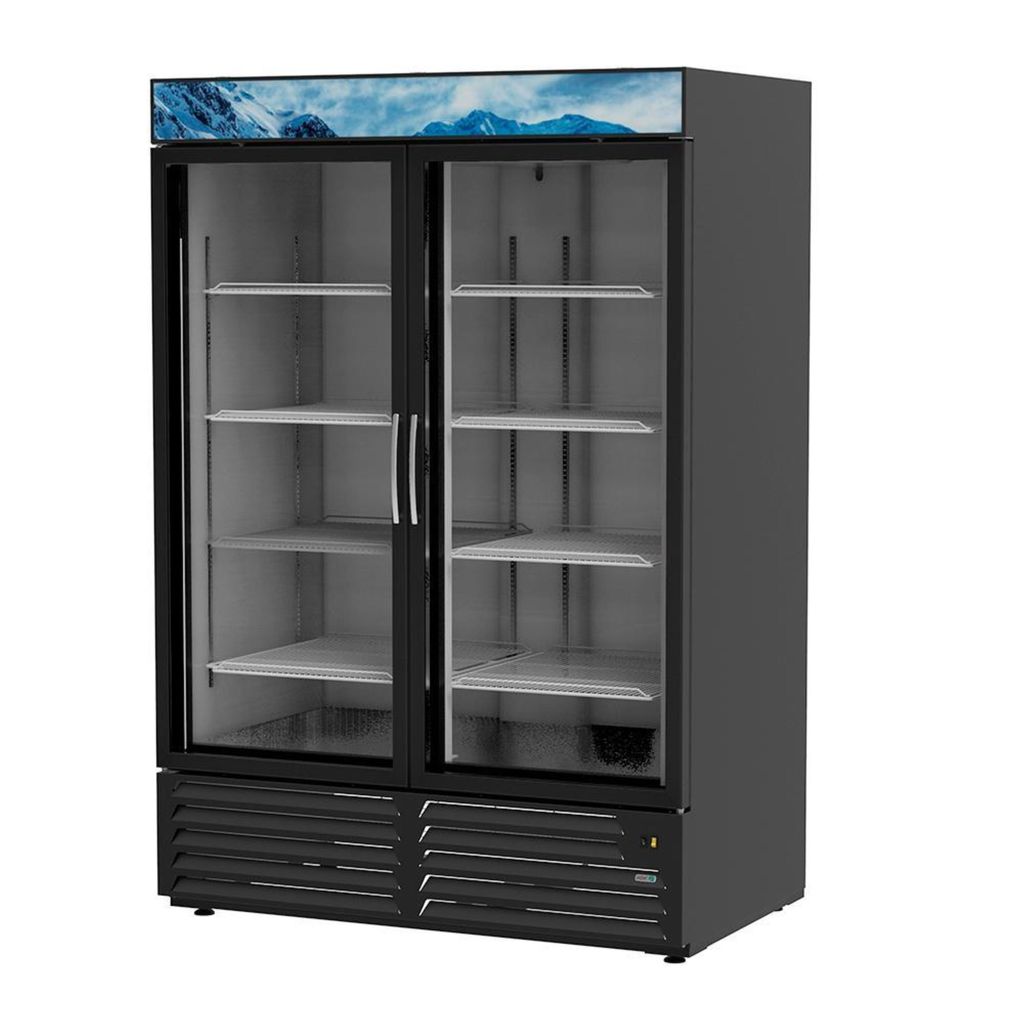 Refrigerador Vertical 2 Puertas de Cristal con display 37 Pies Cubicos marca Asber modelo ARMD-37 HC freeshipping - Innova FoodService