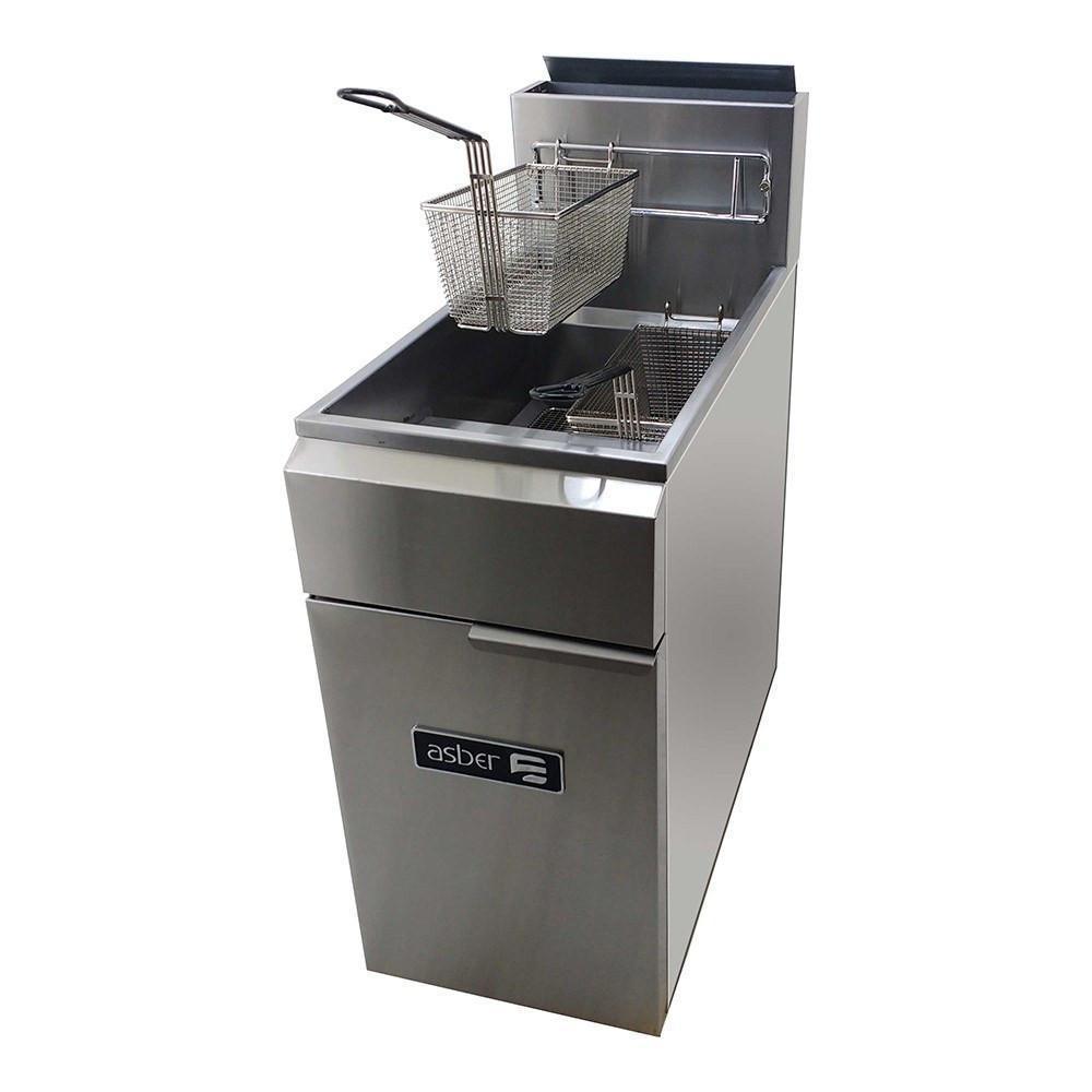 Freidora a gas 1 Tina Cap. 18/22 litros marca Asber modelo AEF-50-S freeshipping - Innova FoodService