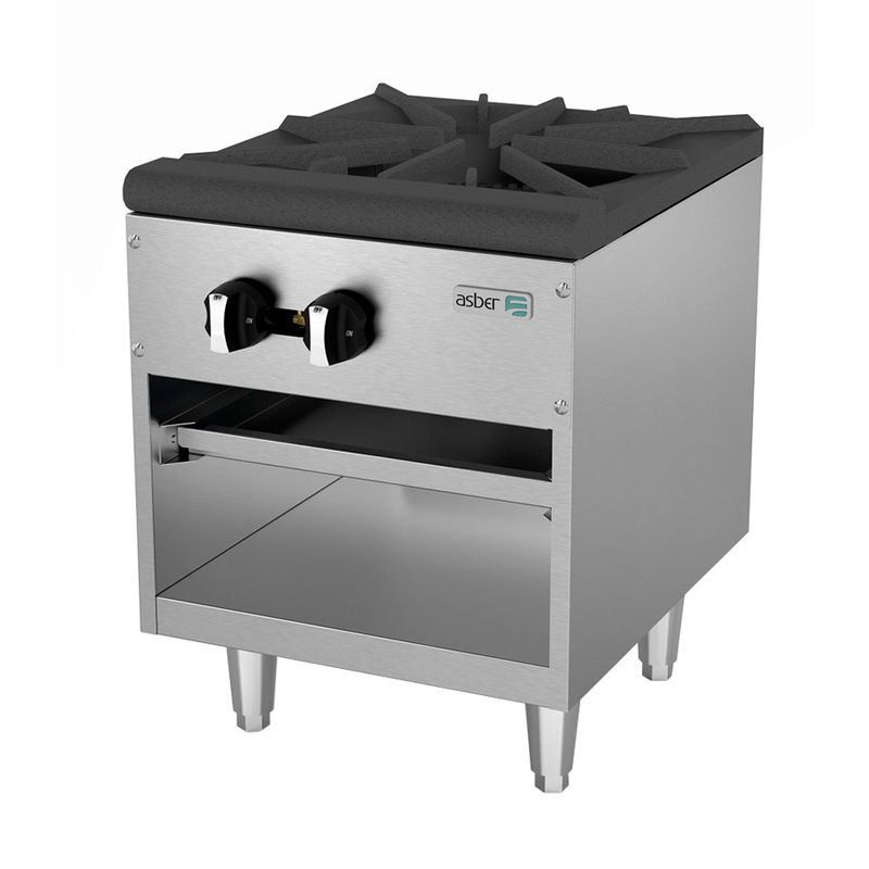 Fogón de piso a gas 1 sección marca Asber modelo AESP-18-2 freeshipping - Innova FoodService