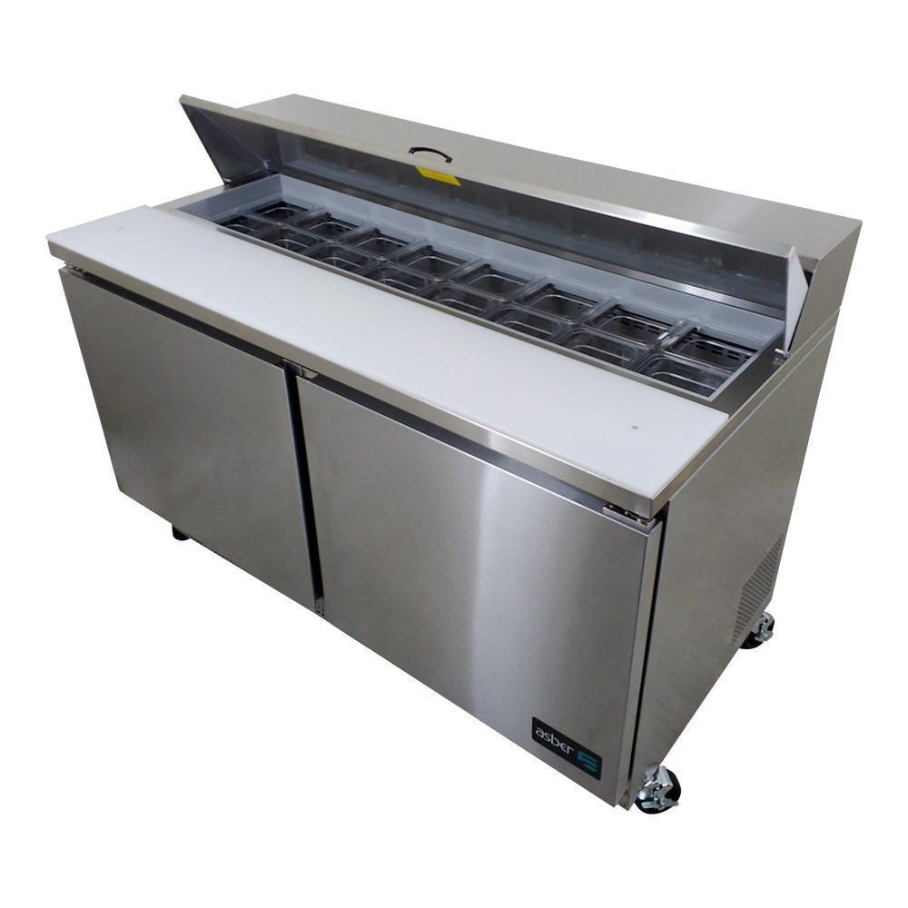 Mesa Refrigerada preparación de ensaladas 16 insertos (GN 1/6) marca Asber modelo APTS-60-16 HC freeshipping - Innova FoodService