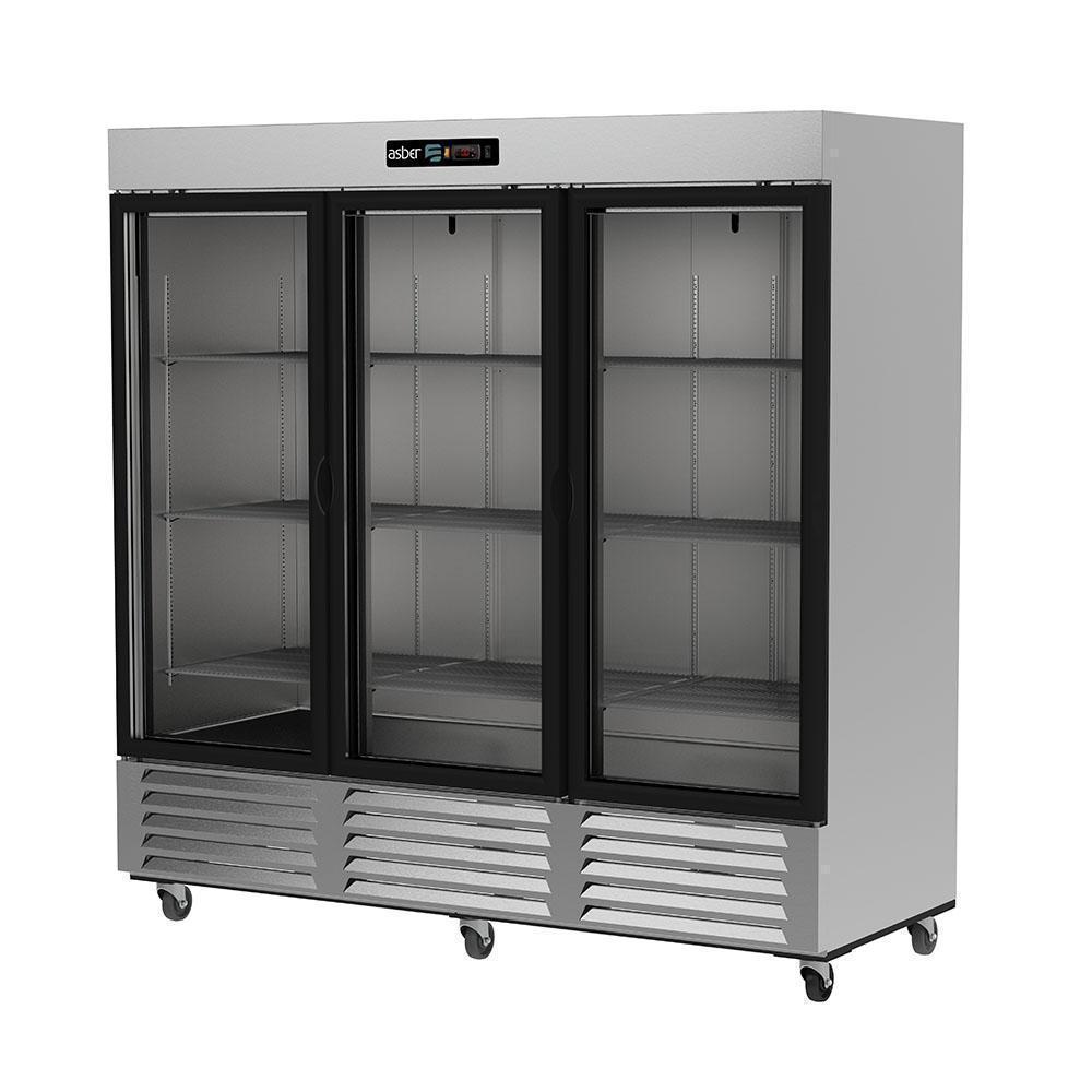 Refrigerador Vertical 3 puertas de cristal marca Asber modelo ARR-72-G-H HC freeshipping - Innova FoodService