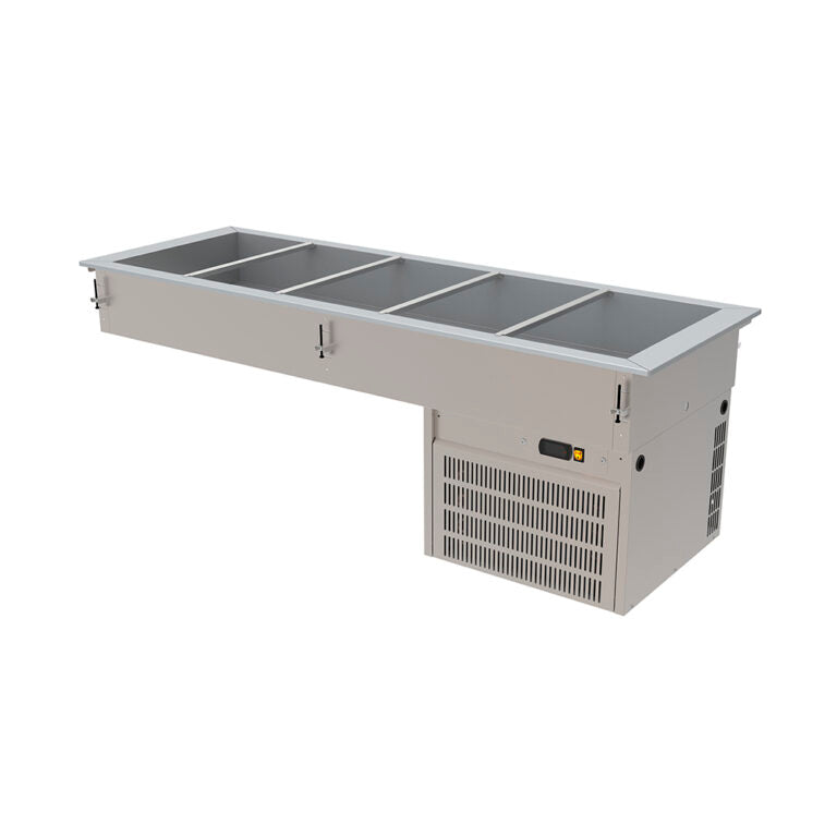 Mesa fría con tina refrigerada para 5 enteros marca Edenox modelo DRFB-511-CU freeshipping - Innova FoodService