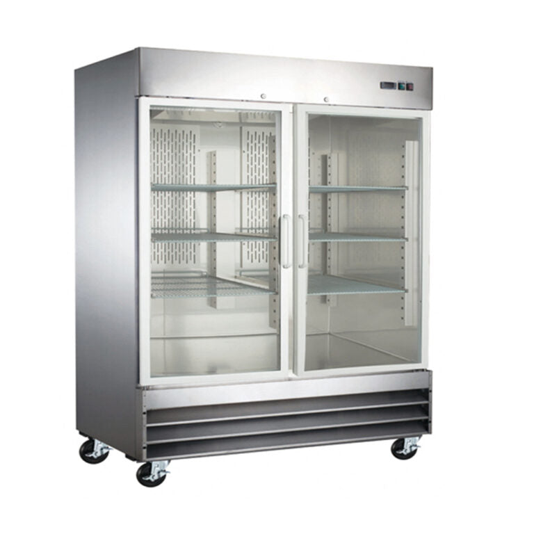 Refrigerador en Inoxidable con 2 puertas de cristal Marca Icehaus Modelo RV-2PC-SS-01 freeshipping - Innova FoodService