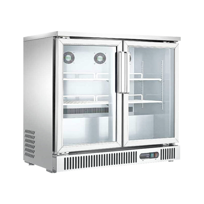 Refrigerador contra barra de 2 puertas de cristal de 250 lts. Marca Migsa Modelo SG250 freeshipping - Innova FoodService