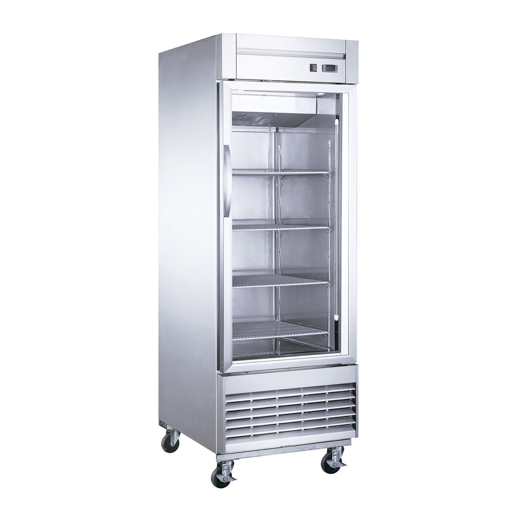 Refrigerador vertical puerta de cristal en A.I. de 23 pies cúbicos.  Migsa Modelo UR-27C-1G