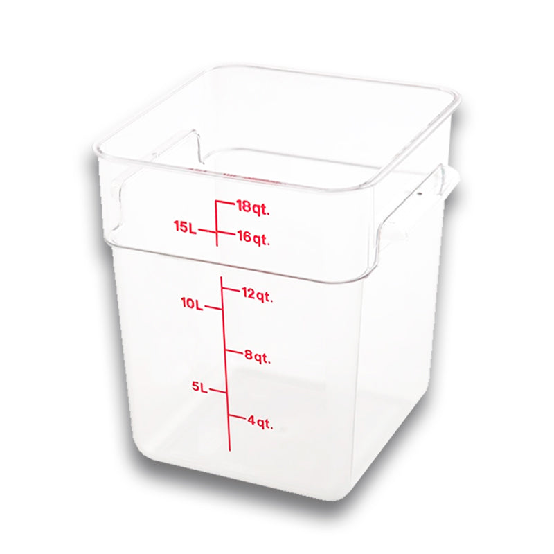 Caledonia-Utensilios-Para-Restaurante-Y-Bar
-Repocu-18-Recipiente-De-Policarbonato-Gradaduado-Cuadradro-18-Qt.-6-Pack-