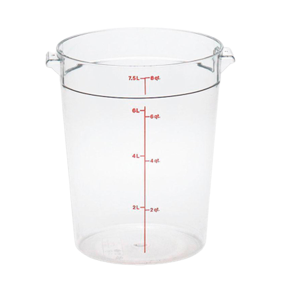 Caledonia-Utensilios-Para-Restaurante-Y-Bar
-Repore-8-Recipiente-De-Policarbonato-Gradaduado-Redondo-8-Qt.-6-Pack-