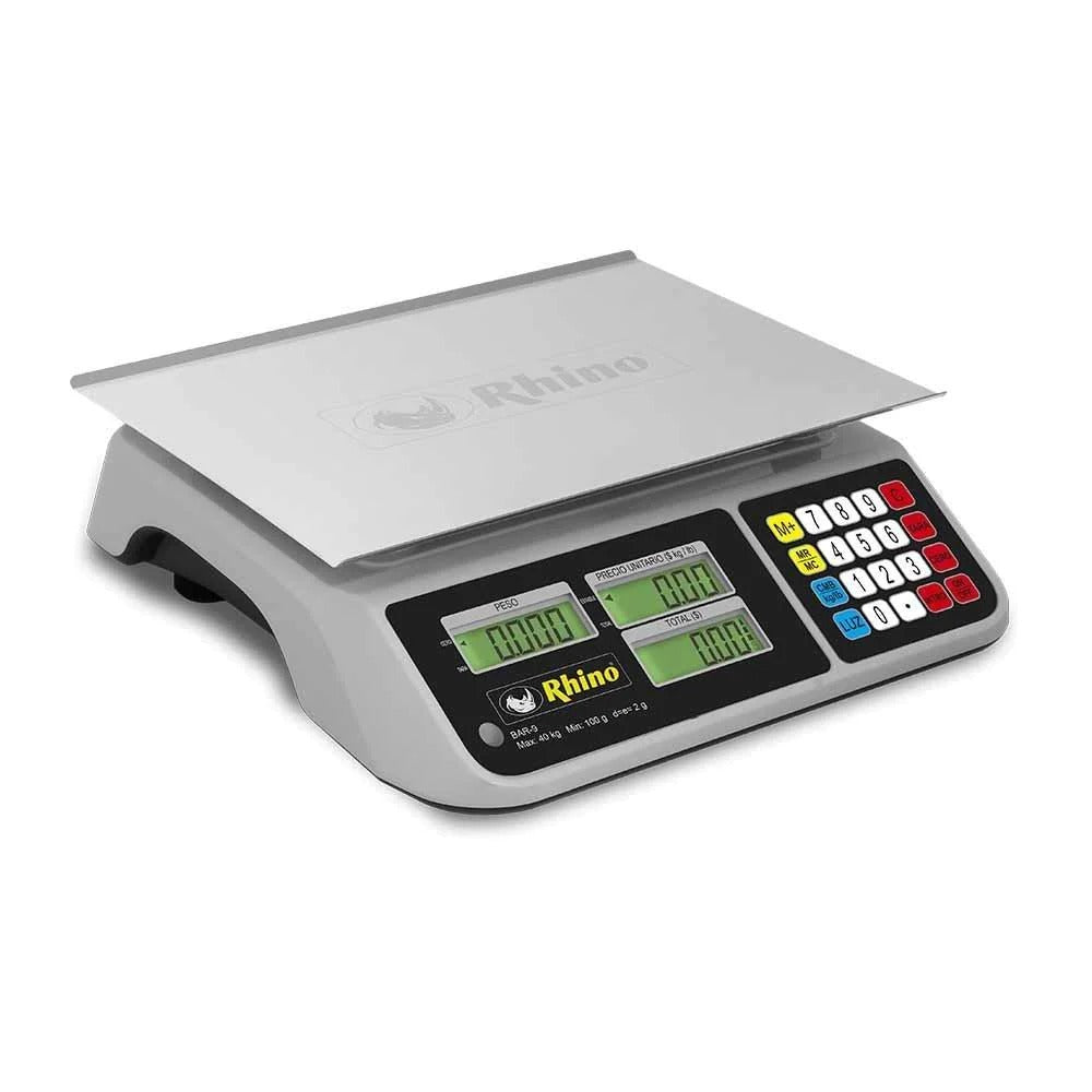 Rhino-Báscula De Mostrador-Bar-9-Digital-Recagable-Alimentos-Abarrotes-40 Kg-