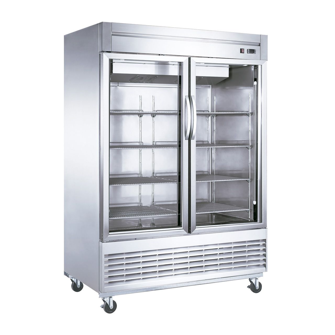 Congelador vertical puerta de cristal en A.I. de 47 pies cúbicos.  Migsa Modelo UR-54F-2G